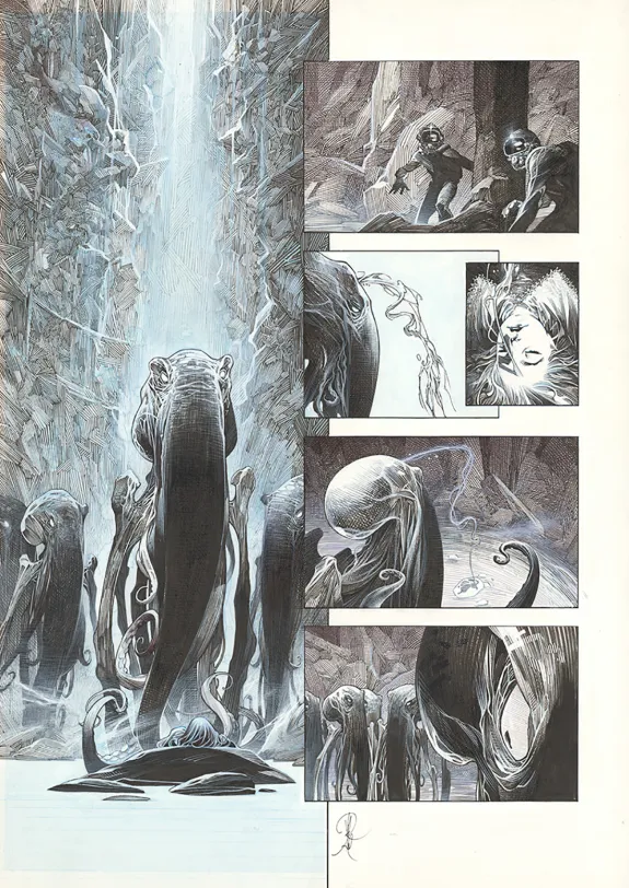 Planche noir et blanc, La Mort vivante, Alberto Varanda