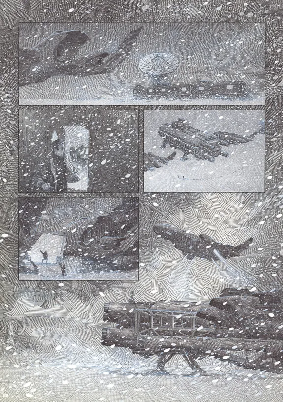 Black and white original page, La Mort vivante, Alberto Varanda