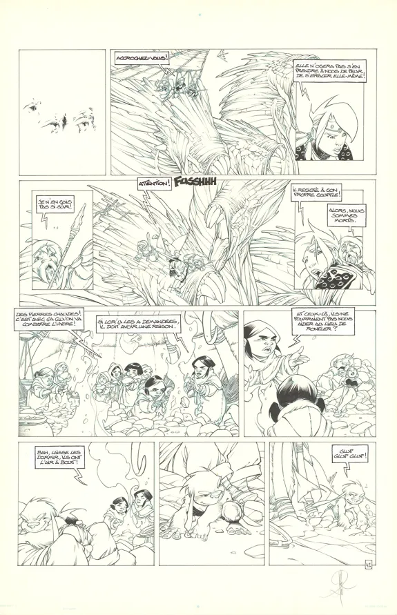 Black and white original page, Elixirs, Le sortilège de Loxullio (T.1), Alberto Varanda