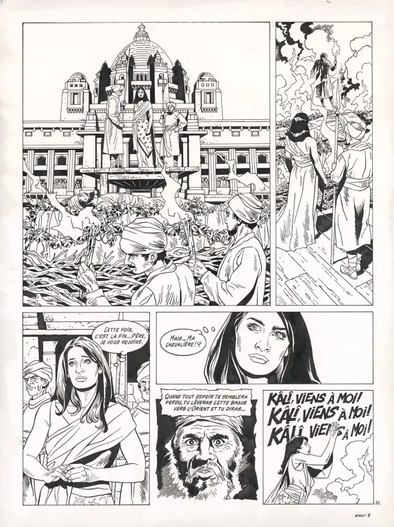 Black and white original page, Rani, Marquise (T.8), Francis Vallès
