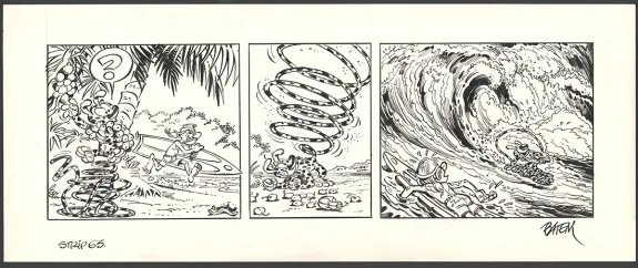 Black and white original page, Le Marsupilami,  Batem
