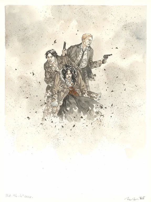 Colored illustration, Notre Amérique, Les Révolutions meurent en automne (T.4),  Maël