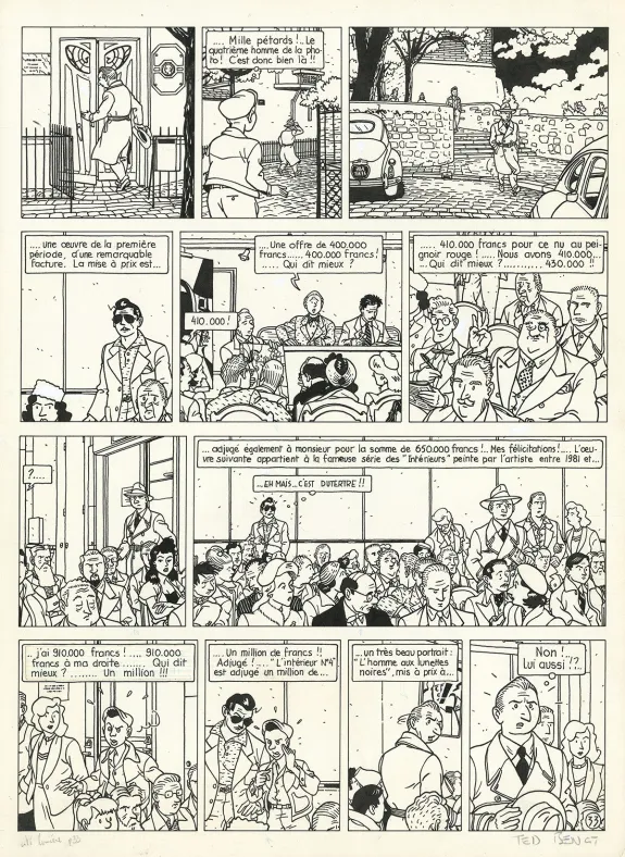 Black and white original page, Ray Banana, Cité lumière (T.2), Ted Benoit
