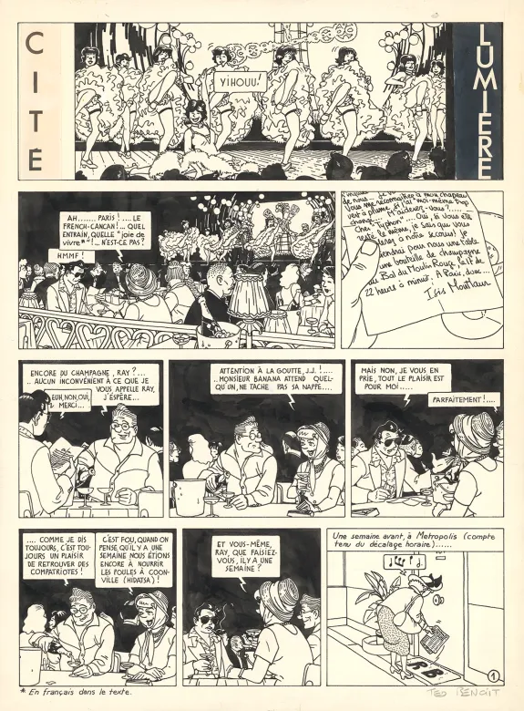 Black and white original page, Ray Banana, Cité lumière (T.2), Ted Benoit