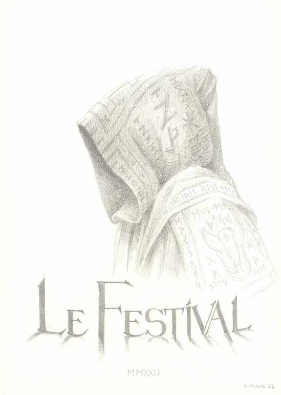 Illustration noir et blanc, Les Carnets Lovecraft, Le Festival , Armel Gaulme