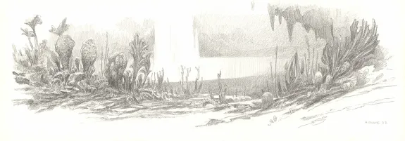 Black and white illustration, Les Carnets Lovecraft, Le Festival , Armel Gaulme