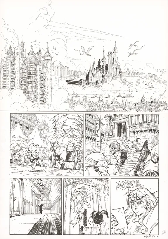 Black and white original page, Ekhö Monde miroir, Un fantôme à Pékin (T.10), Alessandro Barbucci
