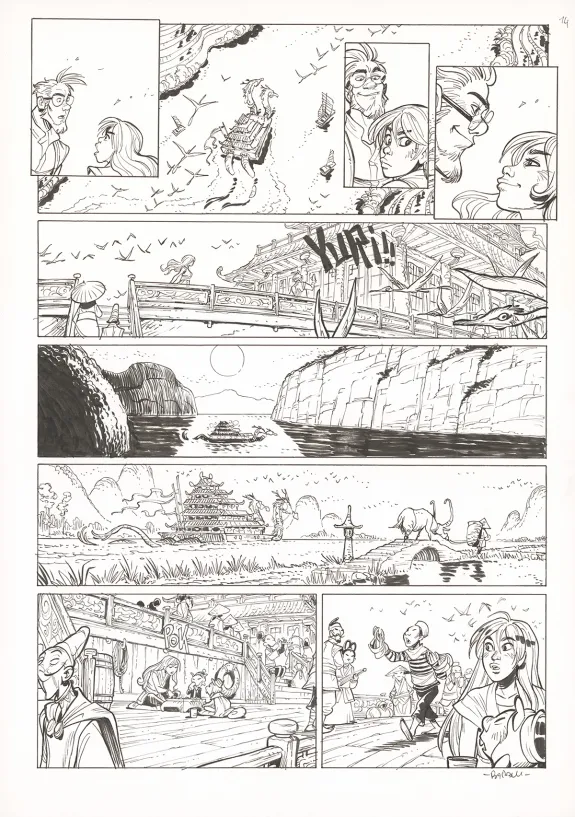 Planche noir et blanc, Ekhö Monde miroir, Un fantôme à Pékin (T.10), Alessandro Barbucci