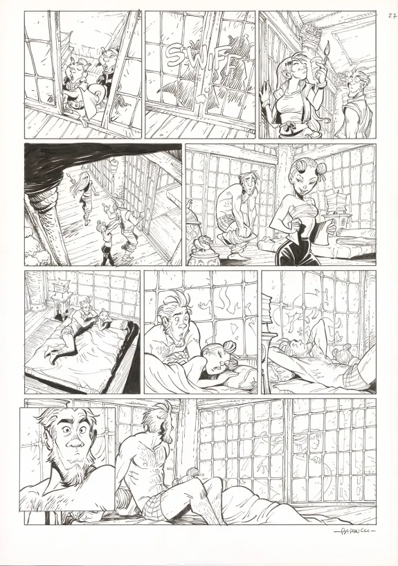 Planche noir et blanc, Ekhö Monde miroir, Un fantôme à Pékin (T.10), Alessandro Barbucci