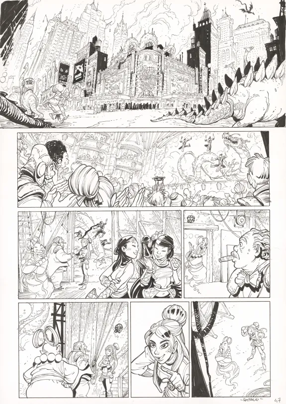 Planche noir et blanc, Ekhö Monde miroir, Un fantôme à Pékin (T.10), Alessandro Barbucci