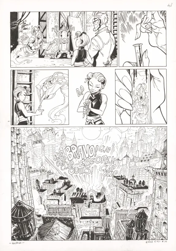 Black and white original page, Ekhö Monde miroir, Un fantôme à Pékin (T.10), Alessandro Barbucci