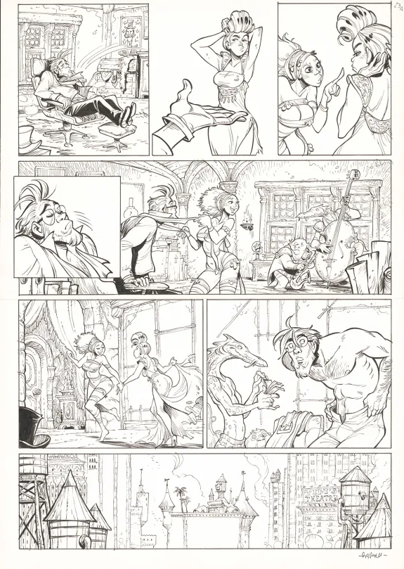 Black and white original page, Ekhö Monde miroir, La Sirène de Manhattan (T.8), Alessandro Barbucci
