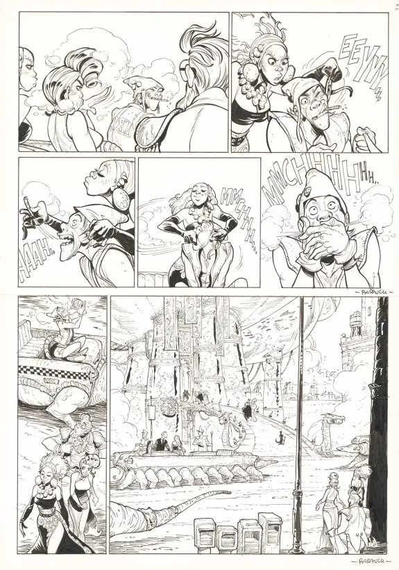 Black and white original page, Ekhö Monde miroir, La Sirène de Manhattan (T.8), Alessandro Barbucci