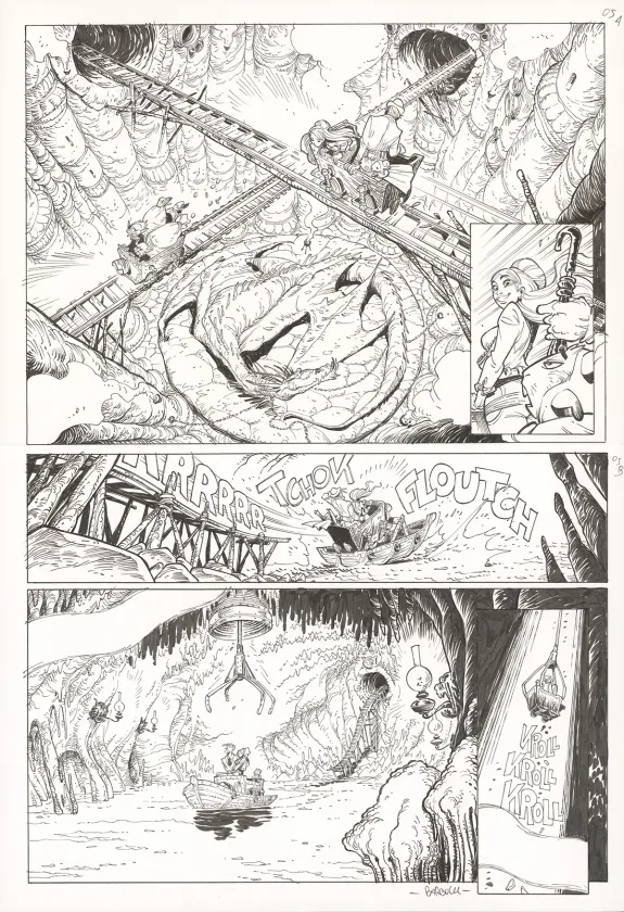 Black and white original page, Ekhö Monde miroir, Swinging London (T.7), Alessandro Barbucci