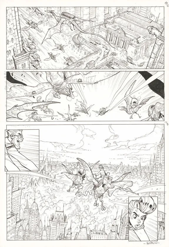 Planche noir et blanc, Ekhö Monde miroir, La Sirène de Manhattan (T.8), Alessandro Barbucci