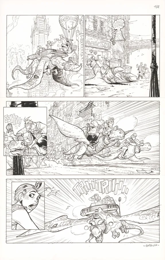 Black and white original page, Ekhö Monde miroir, La Sirène de Manhattan (T.8), Alessandro Barbucci