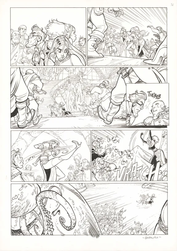 Planche noir et blanc, Ekhö Monde miroir, La Sirène de Manhattan (T.8), Alessandro Barbucci