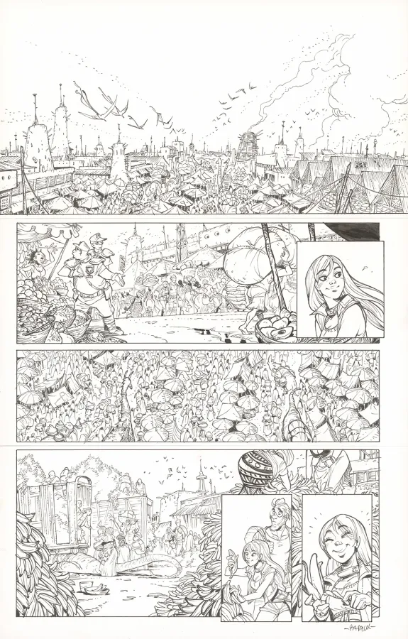 Black and white original page, Ekhö Monde miroir, Abidjan-Nairobi Express (T.9), Alessandro Barbucci