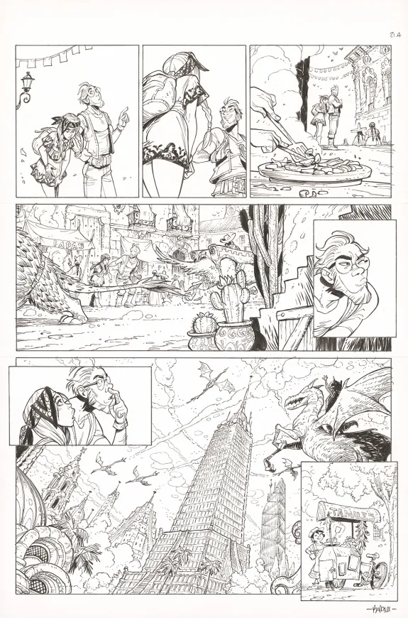 Black and white original page, Ekhö Monde miroir, Hot Tabaaasco ! (T.11), Alessandro Barbucci
