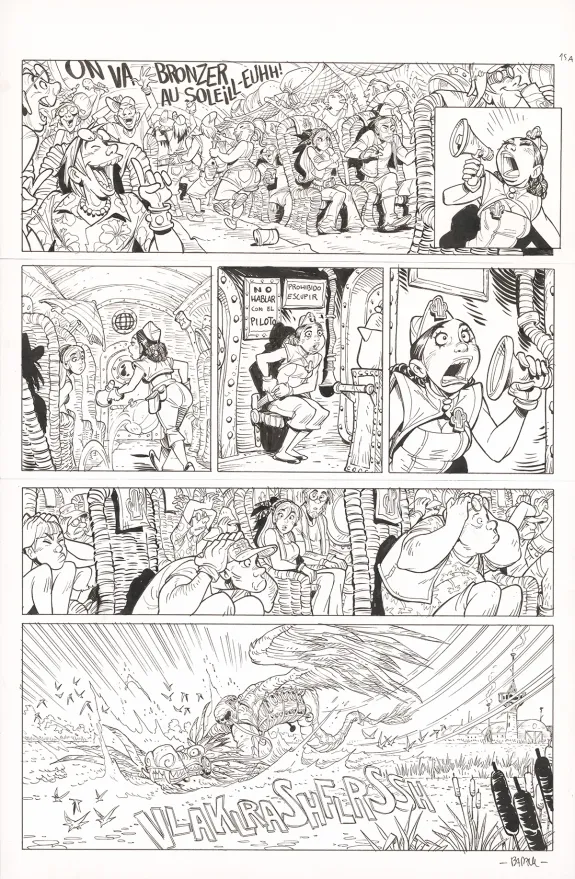 Black and white original page, Ekhö Monde miroir, Hot Tabaaasco ! (T.11), Alessandro Barbucci