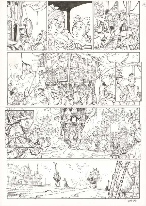 Black and white original page, Ekhö Monde miroir, Abidjan-Nairobi Express (T.9), Alessandro Barbucci