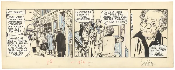 Black and white original page, 13 rue du l'Espoir, Paul Gillon