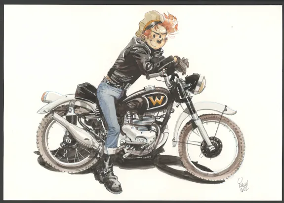 Illustration noir et blanc, Spirou et Fantasio,  Yoann