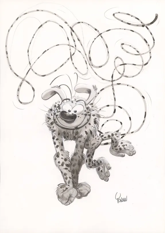 Black and white illustration,  Yoann