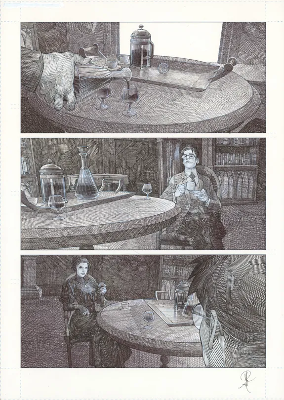 Planche noir et blanc, La Mort vivante, Alberto Varanda