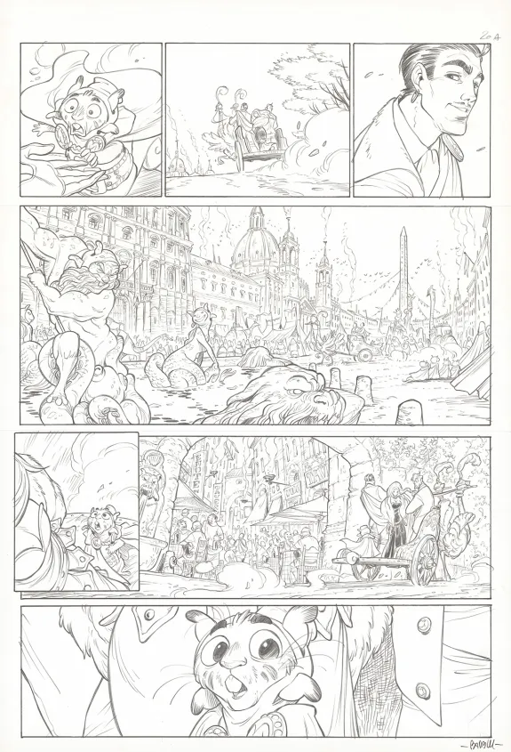 Planche noir et blanc, Ekhö Monde miroir, Le Secret des Preshauns (T.5), Alessandro Barbucci