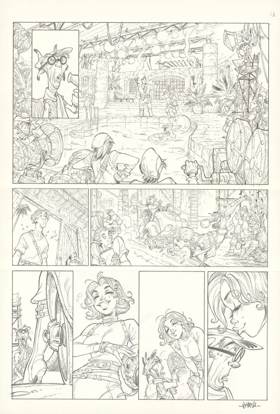 Black and white original page, Ekhö Monde miroir, Hollywood Boulevard (T.3), Alessandro Barbucci