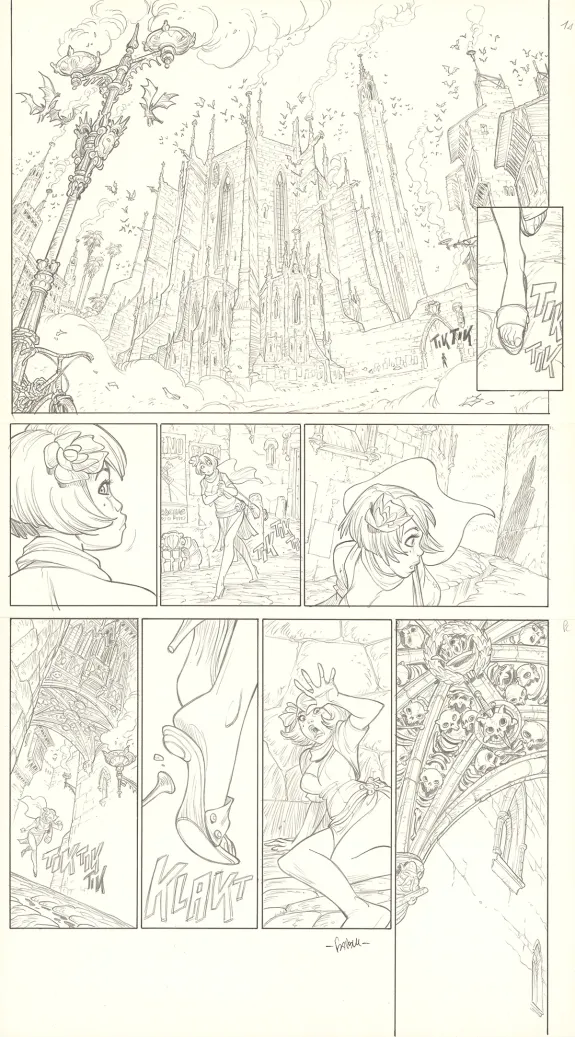 Black and white original page, Ekhö Monde miroir, Barcelona (T.4), Alessandro Barbucci