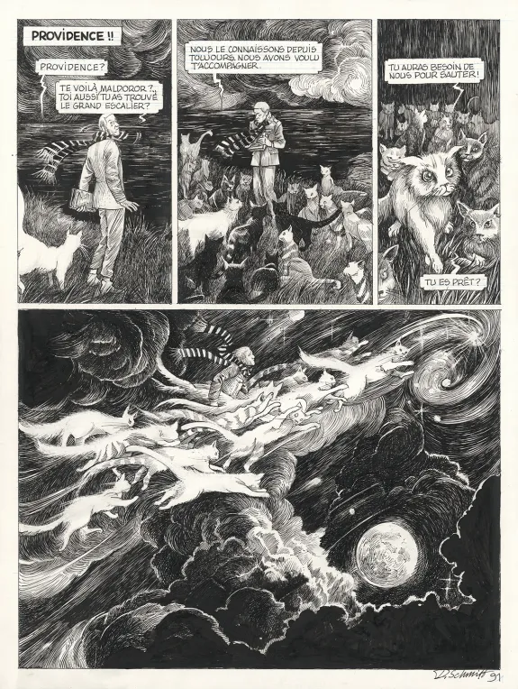 Planche noir et blanc, Le Bestiaire du crépuscule, Daria Schmitt