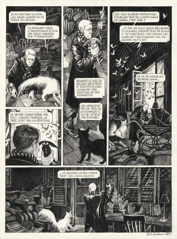 Planche noir et blanc, Le Bestiaire du crépuscule, Daria Schmitt