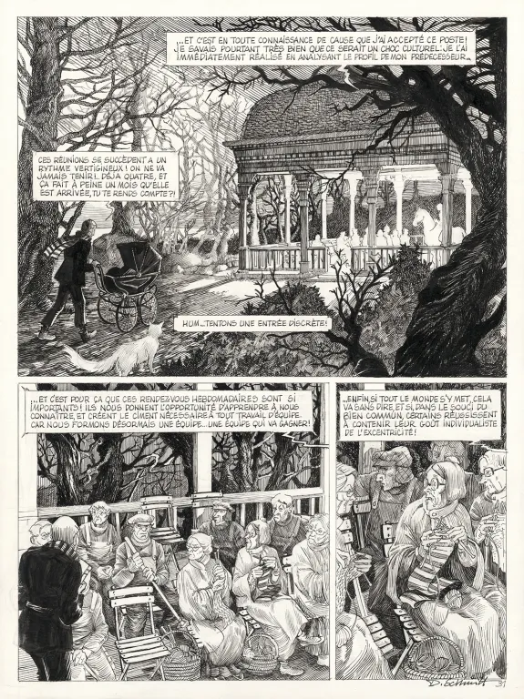Planche noir et blanc, Le Bestiaire du crépuscule, Daria Schmitt