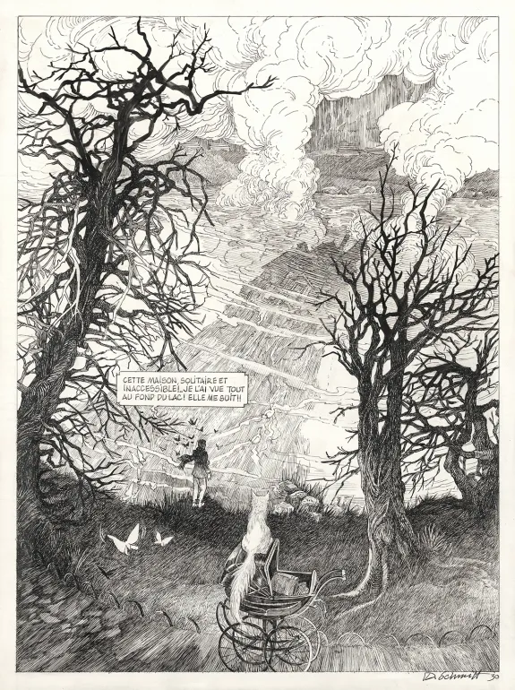 Planche noir et blanc, Le Bestiaire du crépuscule, Daria Schmitt