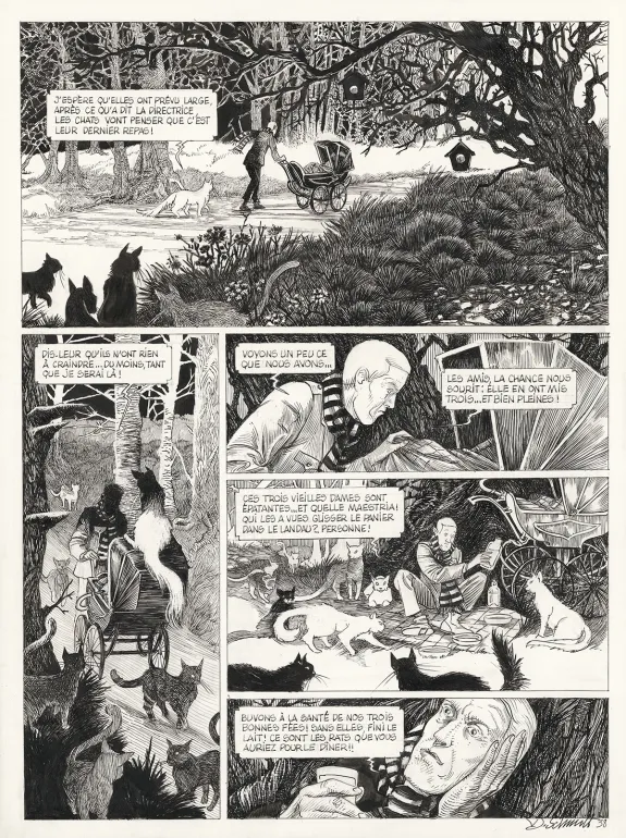 Planche noir et blanc, Le Bestiaire du crépuscule, Daria Schmitt