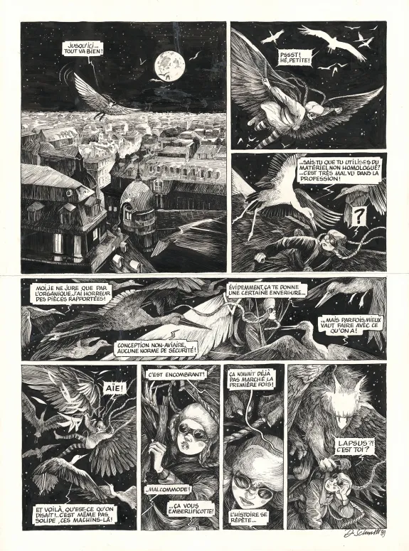 Planche noir et blanc, Ornithomaniacs, Daria Schmitt