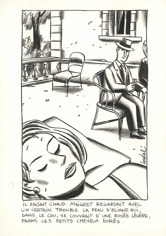 Illustration noir et blanc, Menaces de mort,  Loustal