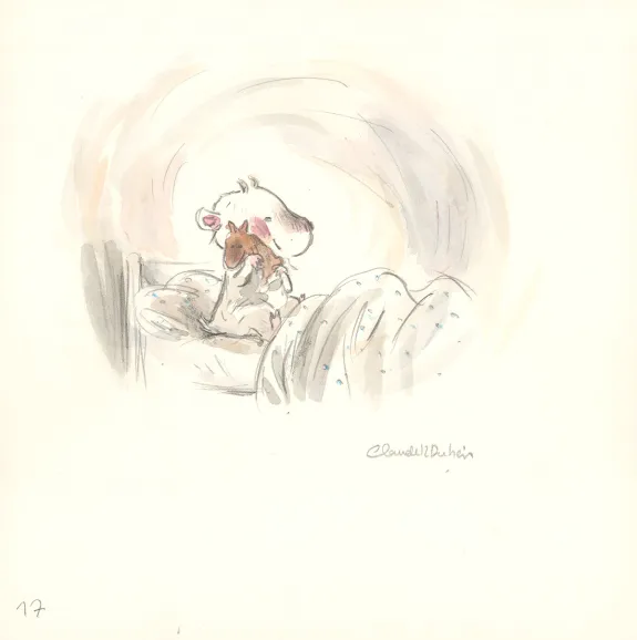 Illustration couleur, Bibi, Bibi et le secret des doudous, Claude K. Dubois