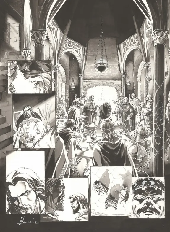 Planche noir et blanc, Chroniques de Roncevaux, La Légende de Roland (T.1), Juan Luis Landa