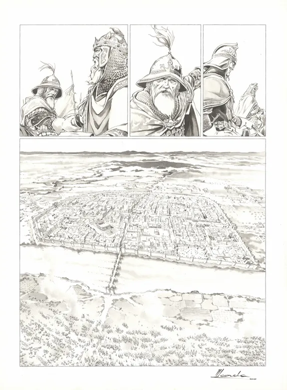 Planche noir et blanc, Chroniques de Roncevaux, La Légende de Roland (T.1), Juan Luis Landa