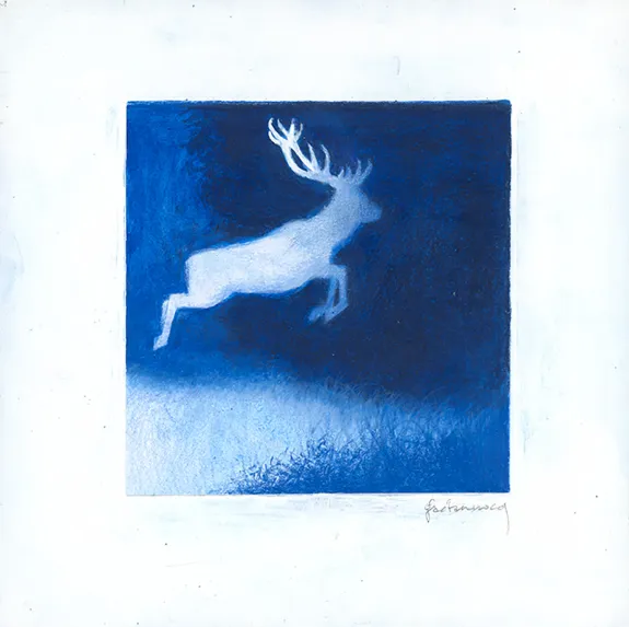 Illustration couleur, Les Grands Cerfs, Gaétan Nocq