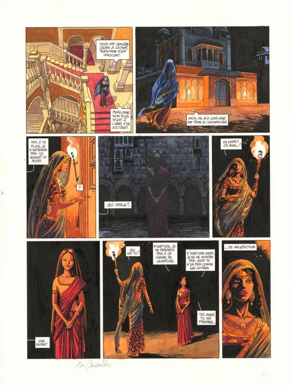 Colored original page, Djinn, Le Pavillon des plaisirs  (T.10), Ana Miralles