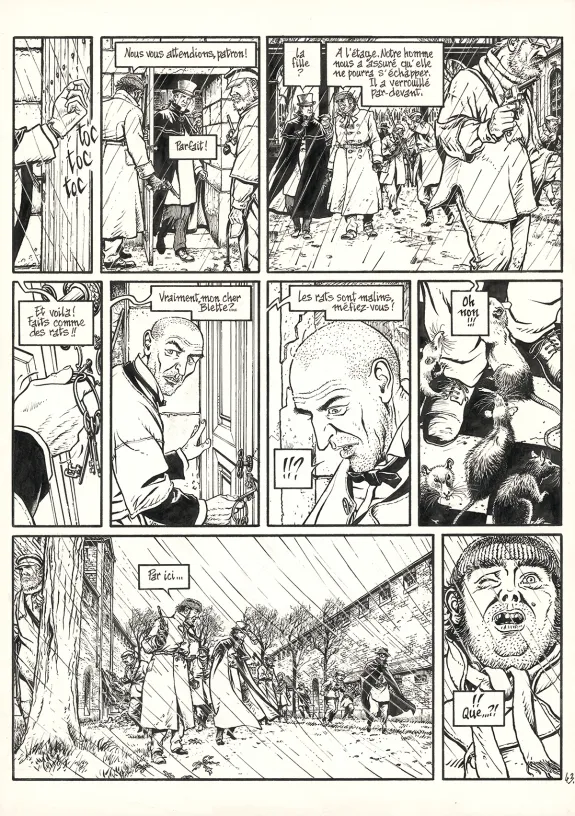 Planche noir et blanc, Les Voleurs d'Empire, Chat qui mord (T.5), Martin Jamar