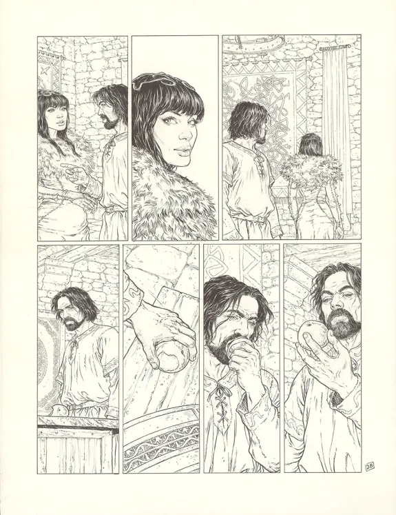 Planche noir et blanc, Complainte des Landes Perdues, Sill Valt (T.8), Philippe Delaby