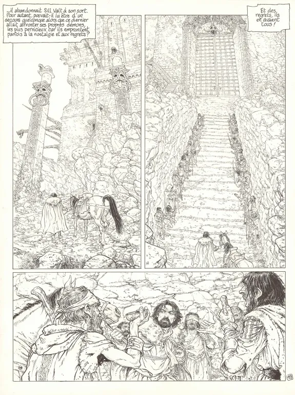 Planche noir et blanc, Complainte des Landes Perdues, Sill Valt (T.8), Philippe Delaby