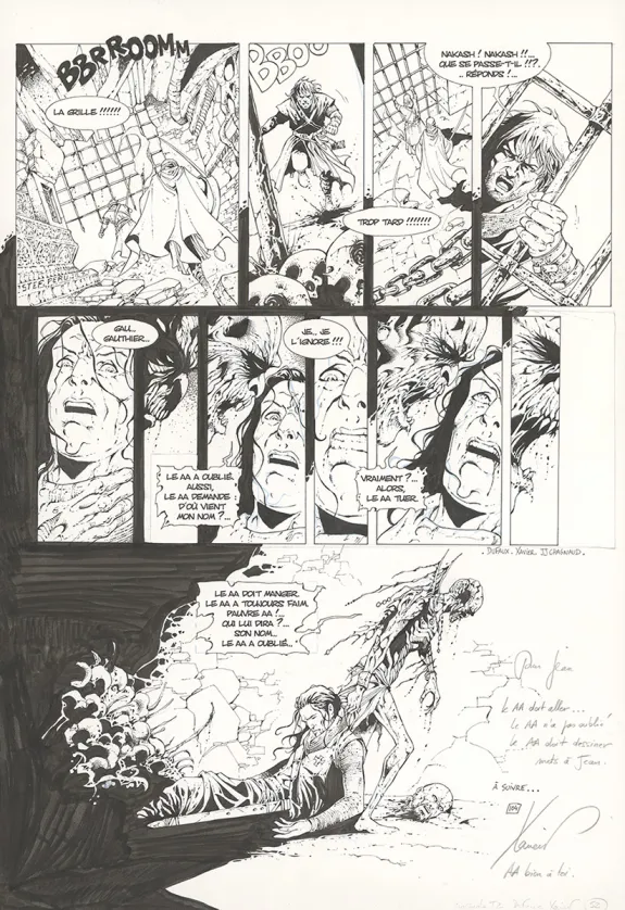 Black and white original page, Croisade, Le qua'dj (T.2), Philippe Xavier