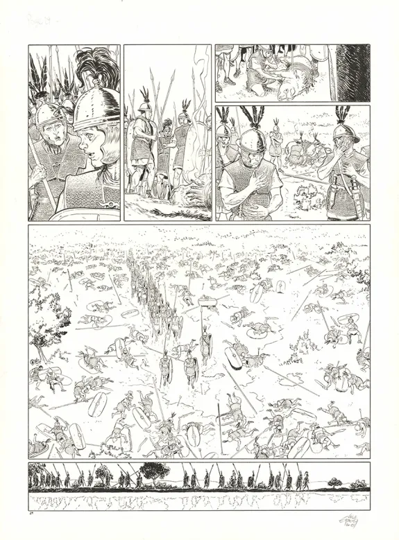 Black and white original page, Roma, Vaincre et mourir (T.2), Luca Erbetta