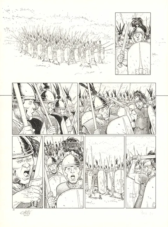 Black and white original page, Roma, Vaincre et mourir (T.2), Luca Erbetta